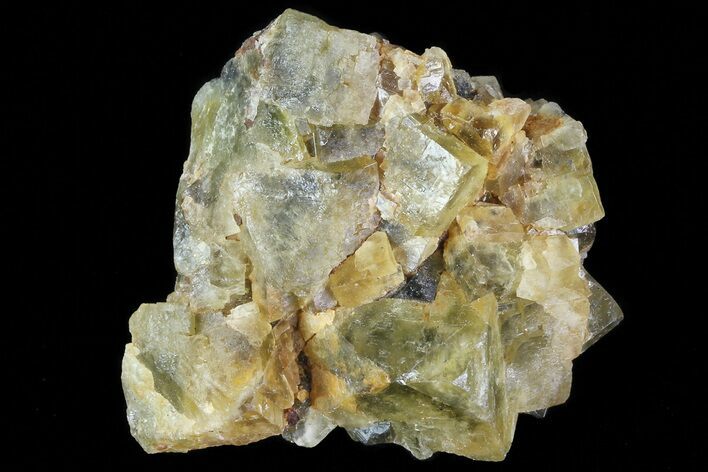 Yellow/Green Cubic Fluorite Crystal Cluster - Morocco #82801